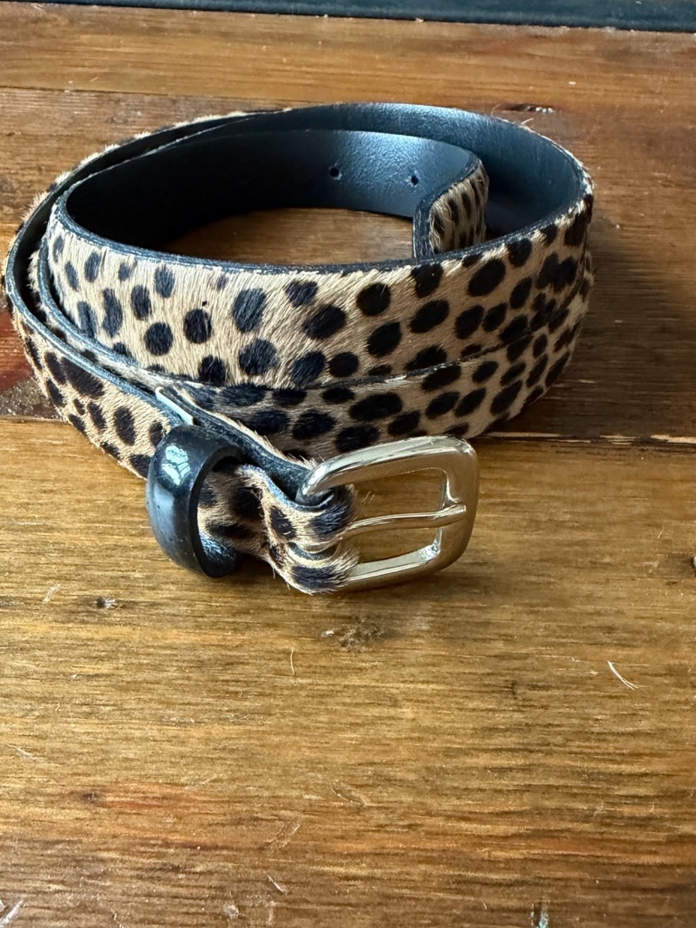 J.Crew Calf Hair Leopard Print Women’s Belt